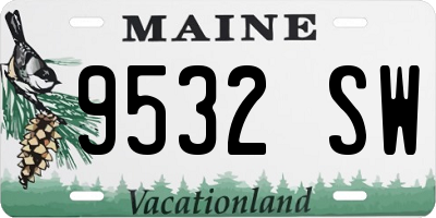 ME license plate 9532SW