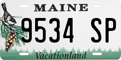 ME license plate 9534SP