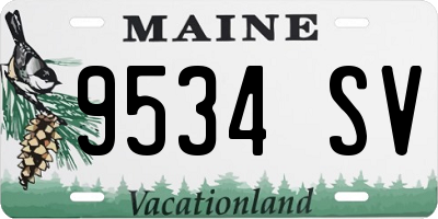 ME license plate 9534SV