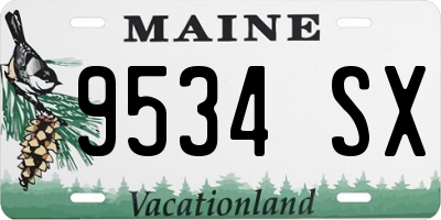 ME license plate 9534SX