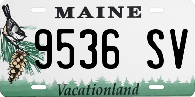 ME license plate 9536SV