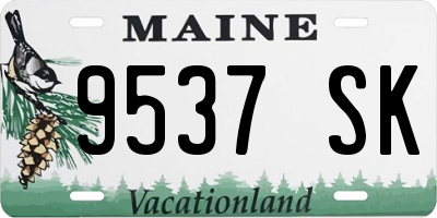 ME license plate 9537SK