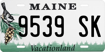 ME license plate 9539SK