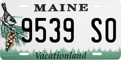 ME license plate 9539SO