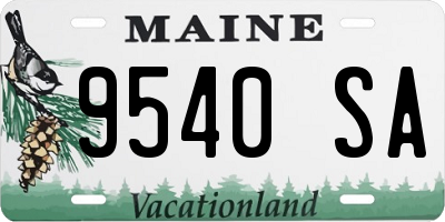 ME license plate 9540SA