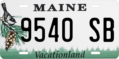 ME license plate 9540SB
