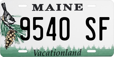 ME license plate 9540SF