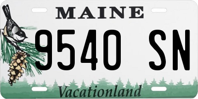ME license plate 9540SN