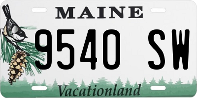 ME license plate 9540SW
