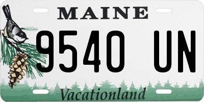ME license plate 9540UN