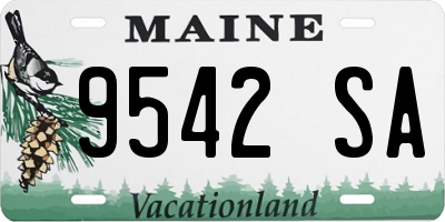 ME license plate 9542SA