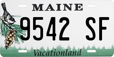 ME license plate 9542SF