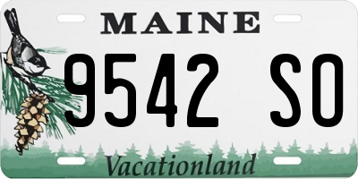 ME license plate 9542SO
