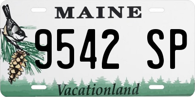 ME license plate 9542SP