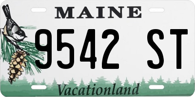 ME license plate 9542ST
