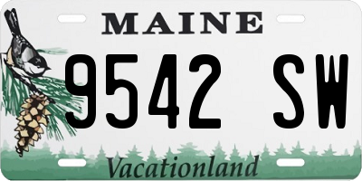 ME license plate 9542SW