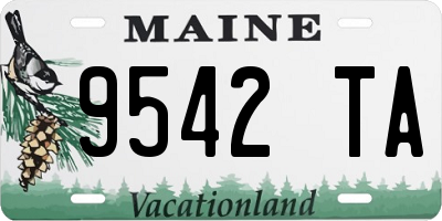 ME license plate 9542TA