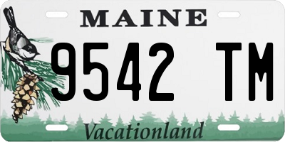 ME license plate 9542TM