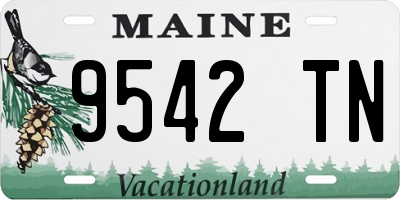 ME license plate 9542TN