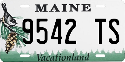 ME license plate 9542TS