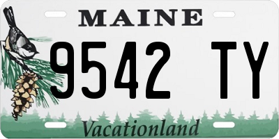 ME license plate 9542TY