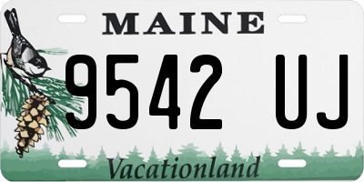 ME license plate 9542UJ