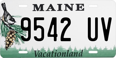 ME license plate 9542UV