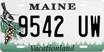 ME license plate 9542UW