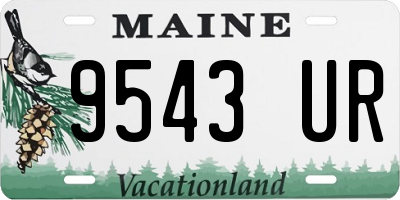 ME license plate 9543UR