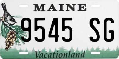 ME license plate 9545SG