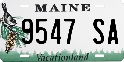 ME license plate 9547SA