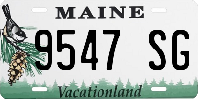 ME license plate 9547SG