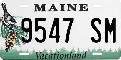 ME license plate 9547SM