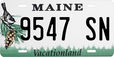 ME license plate 9547SN