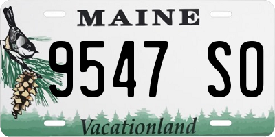 ME license plate 9547SO
