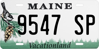 ME license plate 9547SP