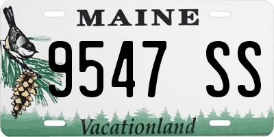 ME license plate 9547SS