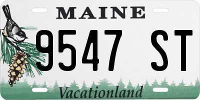ME license plate 9547ST