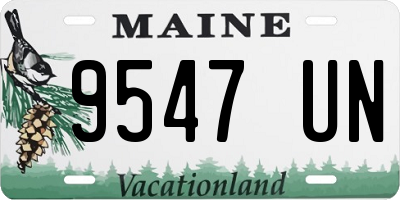 ME license plate 9547UN