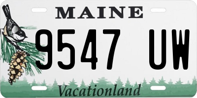 ME license plate 9547UW