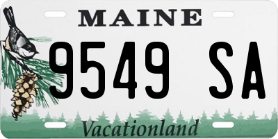 ME license plate 9549SA