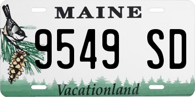 ME license plate 9549SD