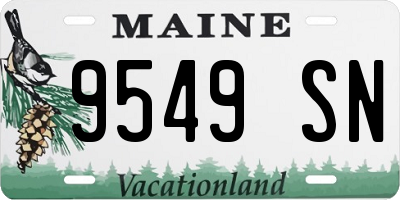 ME license plate 9549SN