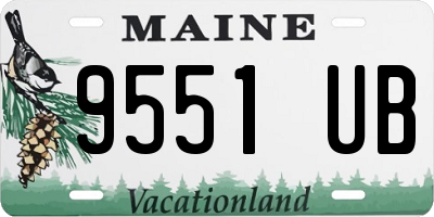 ME license plate 9551UB