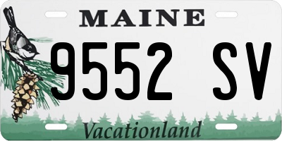 ME license plate 9552SV
