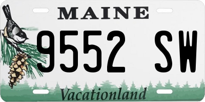 ME license plate 9552SW