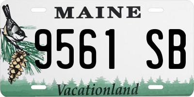 ME license plate 9561SB