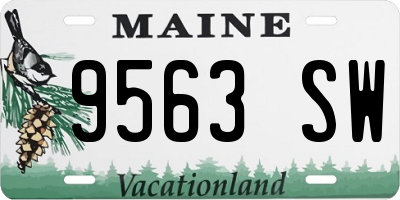 ME license plate 9563SW