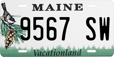 ME license plate 9567SW