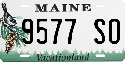 ME license plate 9577SO